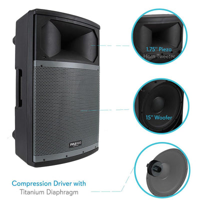 product image number 4 for Pyle USA 15’’ Pa Monitor Loudspeaker Cabinet