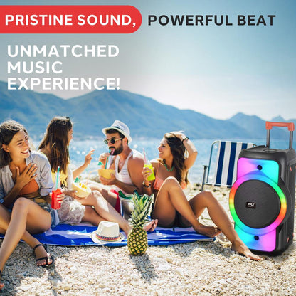 Bluetooth Party Speaker 160W Powerful Bass TWS System with LED Lights
