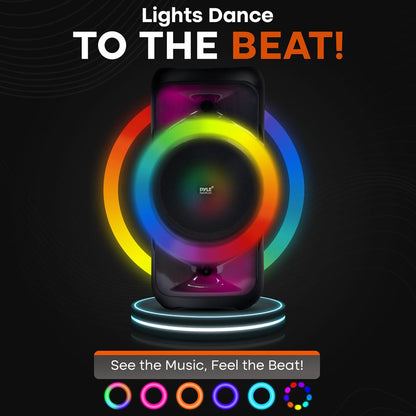 Bluetooth Party Speaker, Powerful Sound, TWS, LED Lights, Portable
