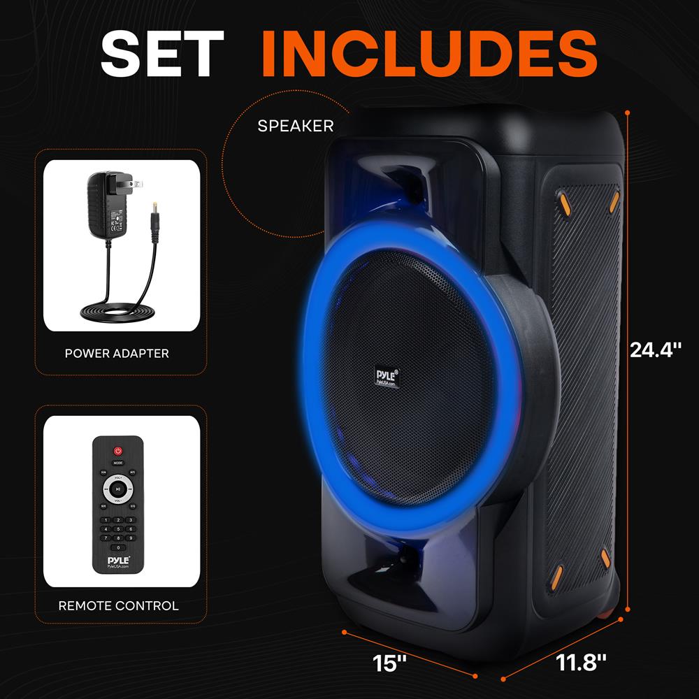 Bluetooth Party Speaker, Powerful Sound, TWS, LED Lights, Portable - Thumbnail 4