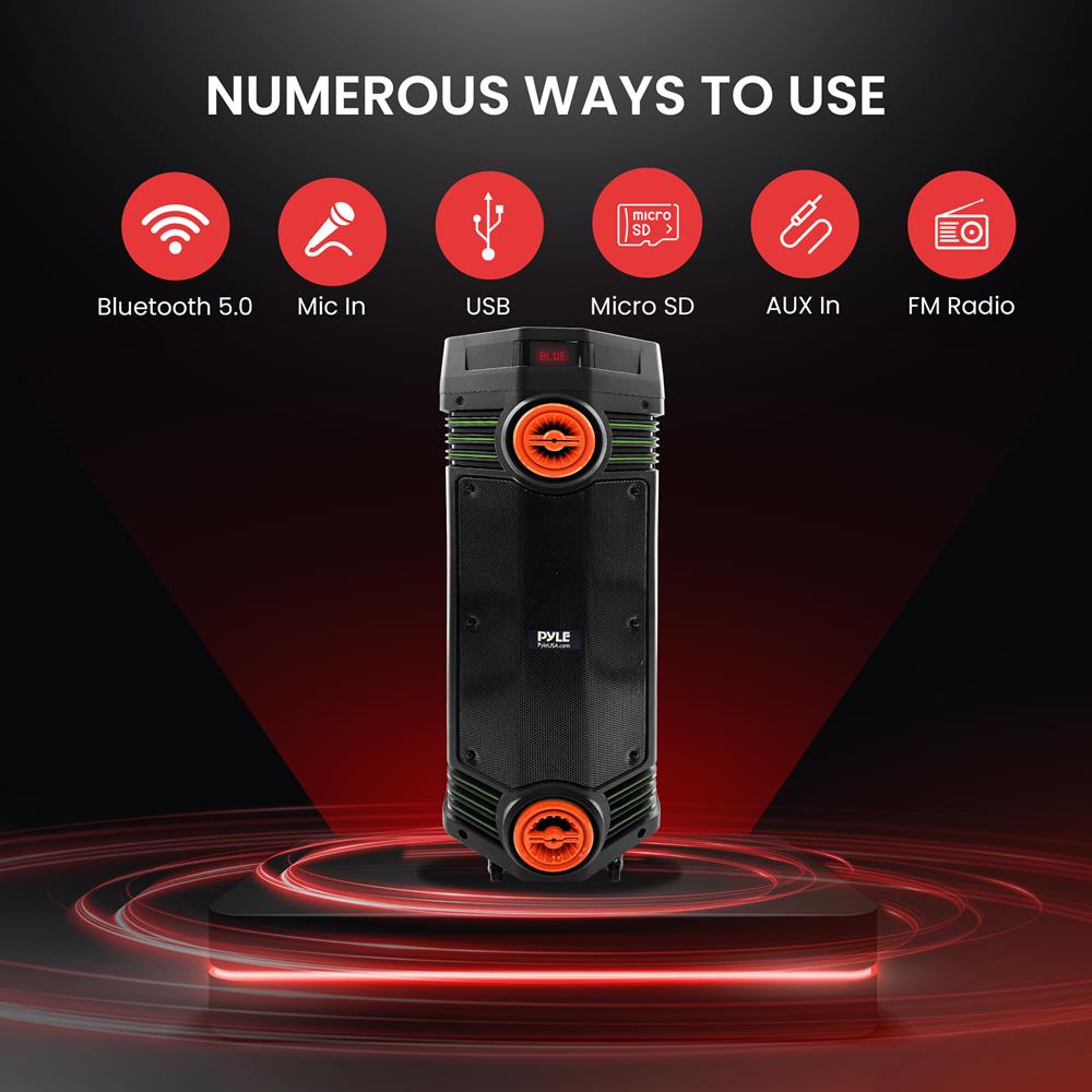 product image number 3 for Pyle Dual 6.5‚Äô‚Äô Wireless Portable Pa Speaker