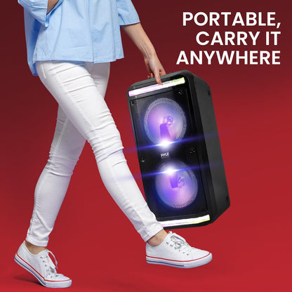 Portable Bluetooth PA Speaker 600W Rechargeable LED Lights Karaoke System