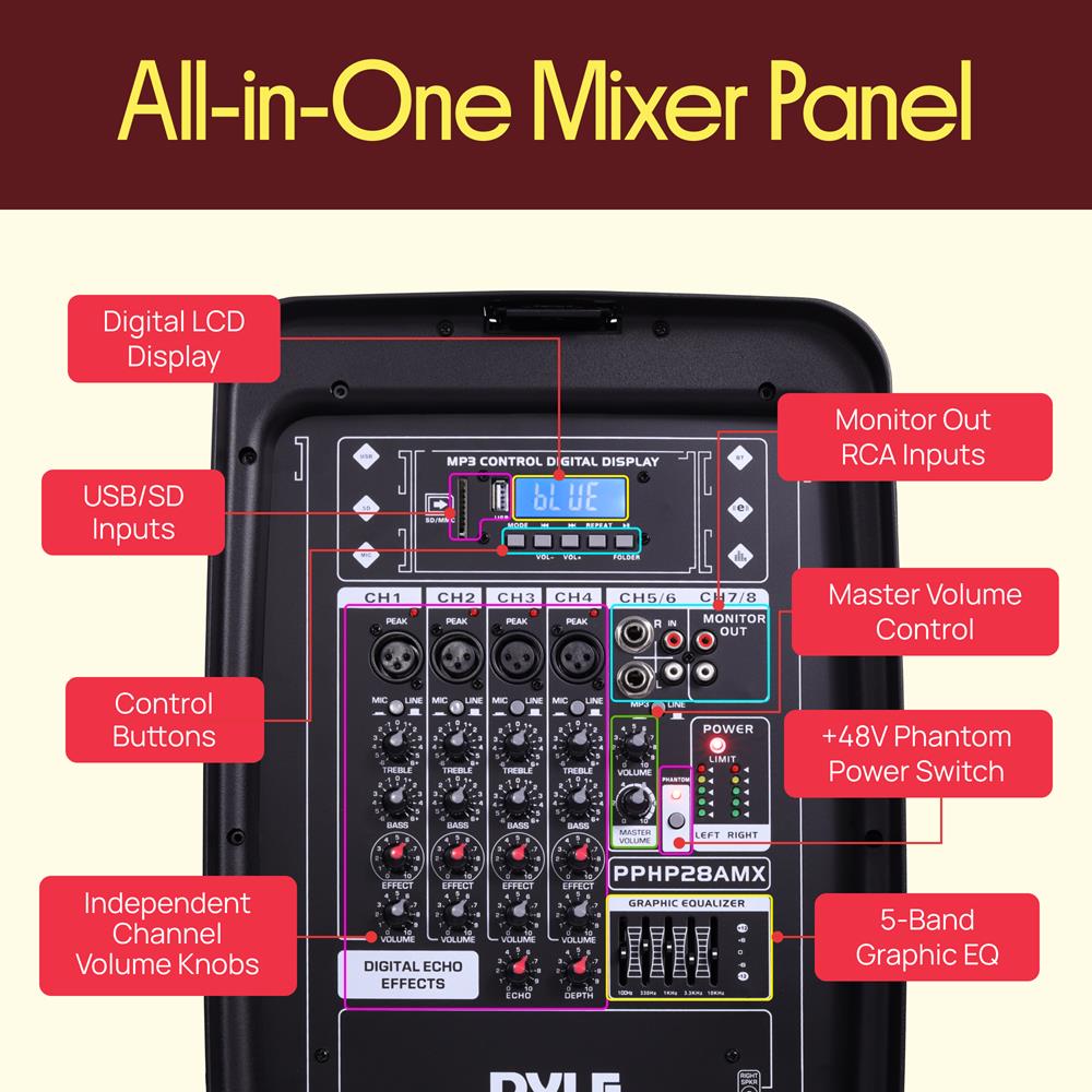 Pa Speaker & Amplifier Mixer Dj Kit – Pyle USA