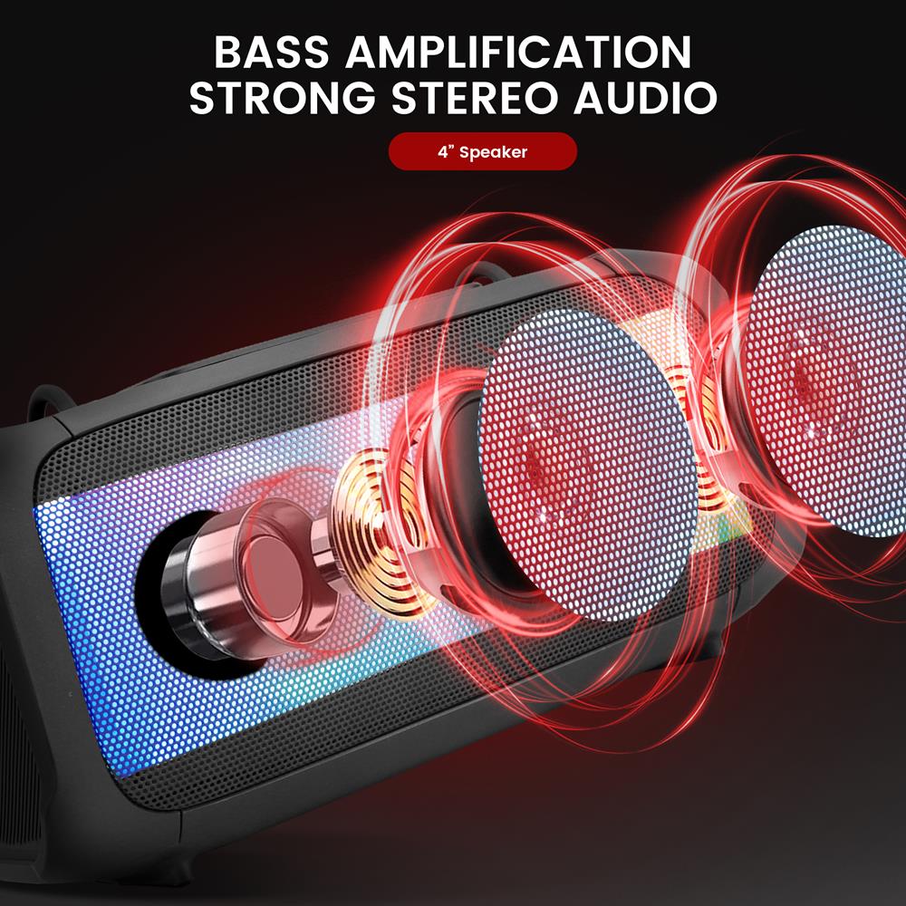 Wireless Bluetooth Boombox Speaker 120W LED Lights Rechargeable - Thumbnail 4