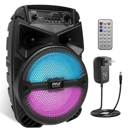 Rechargeable Bluetooth PA Speaker 240W, LED Lights, 6.5" Subwoofer