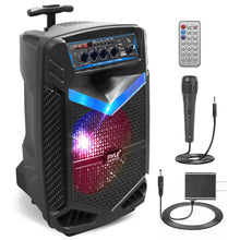 400W Bluetooth PA Speaker Rechargeable 8" Subwoofer LED Lights