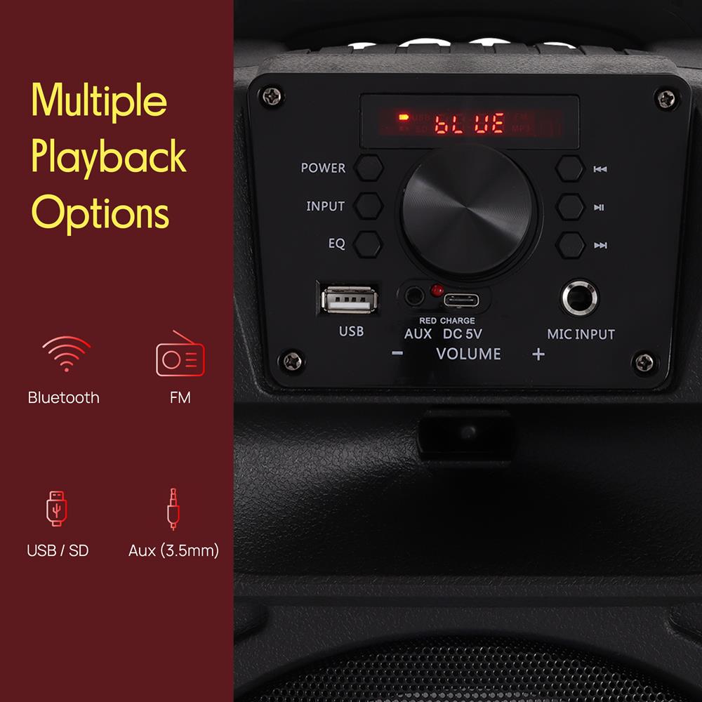 Portable Bluetooth PA Speaker 400W Rechargeable LED Lights – Pyle USA
