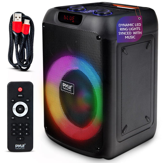 Bluetooth Party Speaker, Powerful Bass, TWS, LED Lights, Portable, 100W