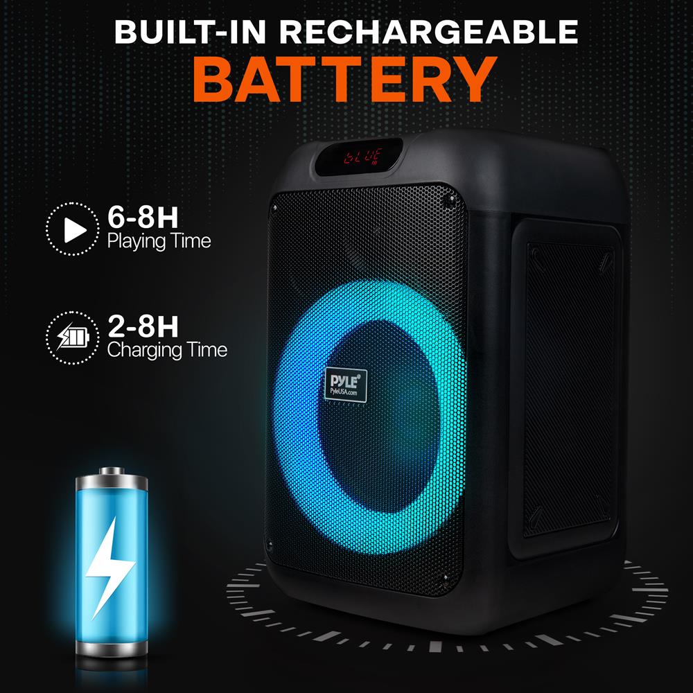 Bluetooth Party Speaker, Powerful Bass, 100W, LED Lights, Portable - Thumbnail 3