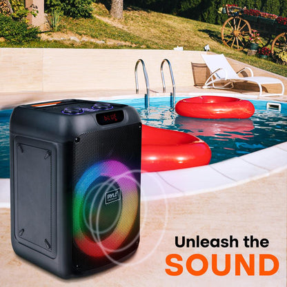 Bluetooth Party Speaker, Powerful Bass, 100W, LED Lights, Portable