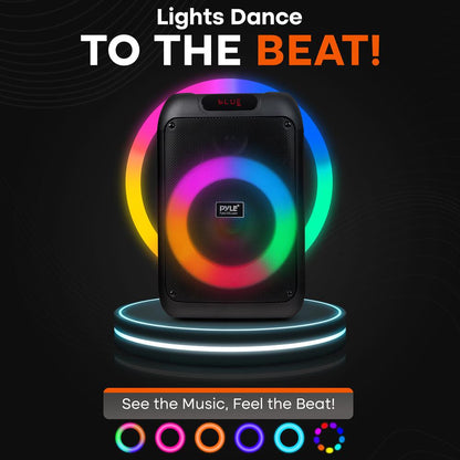 Bluetooth Party Speaker, Powerful Bass, TWS, LED Lights, Portable, 100W