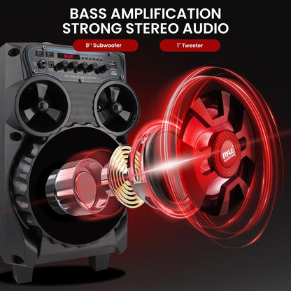 Portable Bluetooth PA Speaker 580W Rechargeable LED Party Lights