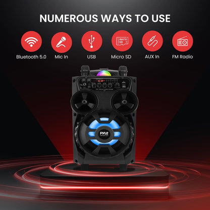 Portable Bluetooth PA Speaker 580W Rechargeable LED Party Lights