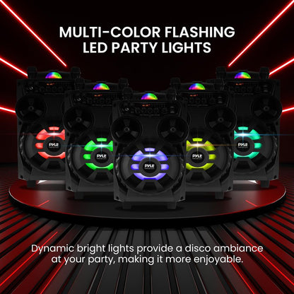 Portable Bluetooth PA Speaker 580W Rechargeable LED Party Lights