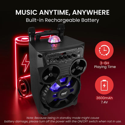 Portable Bluetooth PA Speaker 580W Rechargeable LED Party Lights