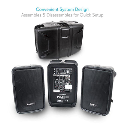 600W 8-Ch Bluetooth PA Speaker Kit, Dual 8" Subwoofers, USB/MP3 Reader