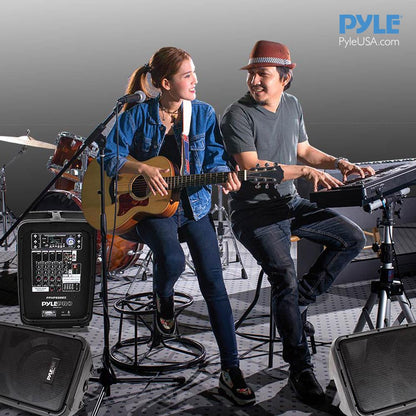 600W 8-Ch Bluetooth PA Speaker Kit, Dual 8" Subwoofers, USB/MP3 Reader