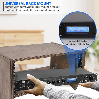 Rack Mount Pre-Amplifier - Bluetooth Streaming, Recording Mode, Metal Panel