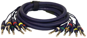 10' Ft. 8-Ch. 1/4'' Snake Cable