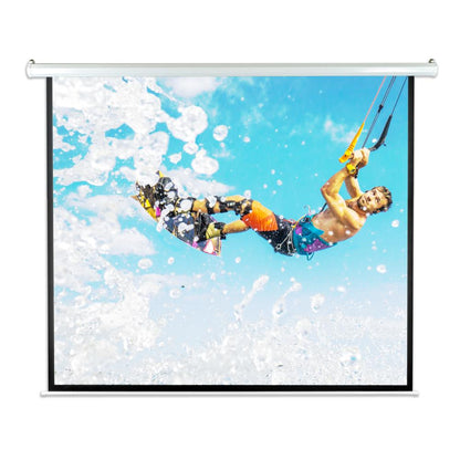 84" Motorized Projector Screen, Quick Setup, Matte White, Remote Control
