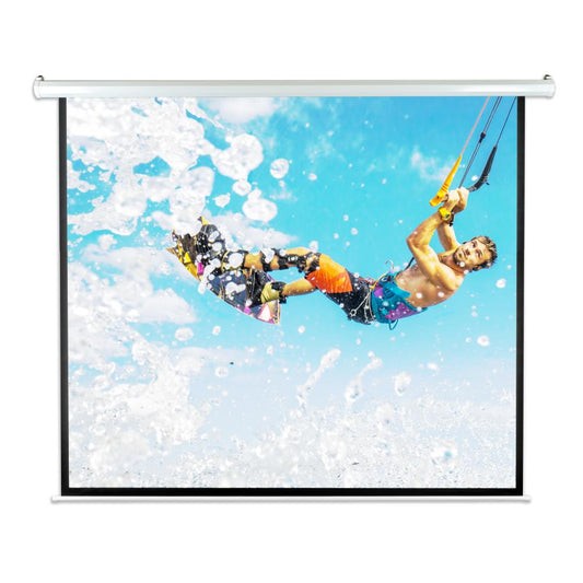 84" Motorized Projector Screen, Quick Setup, Matte White, Remote Control