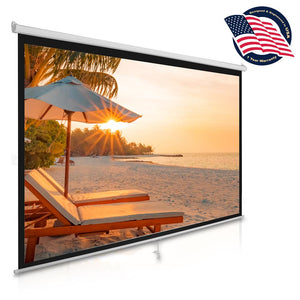 Easy Pull-Down Projector Screen 100-Inch