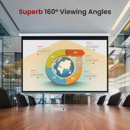 Manual Pull-Down Projector Screen 84" Auto-Lock Matte White