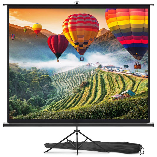 120" Portable Projector Screen - Quick Setup, Matte White, Tripod Stand