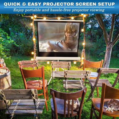 Portable Projector Screen 40" Easy Setup Matte White Tripod Stand