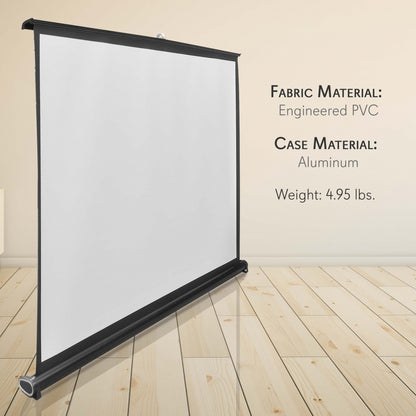 50" Portable Projector Screen, Quick Setup, Matte White Display