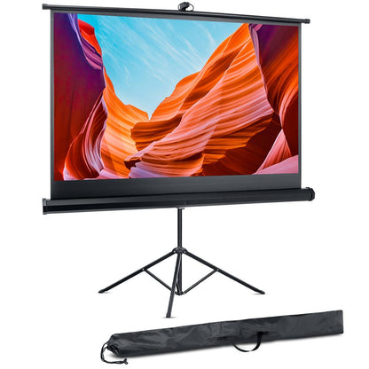 60" Portable Projector Screen, Easy Setup, Matte White, Tripod Stand