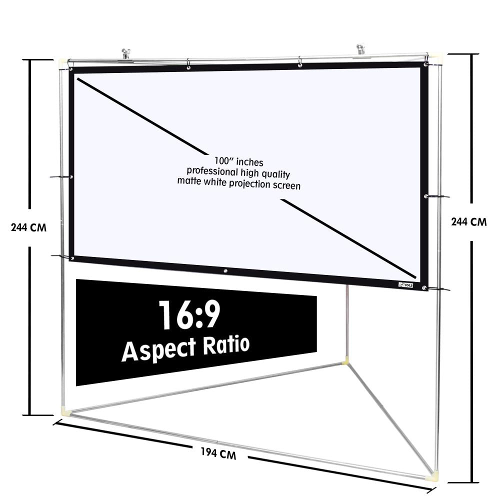 product image number 3 for Pyle Outdoor Projector Screen, 100’’ -Inch