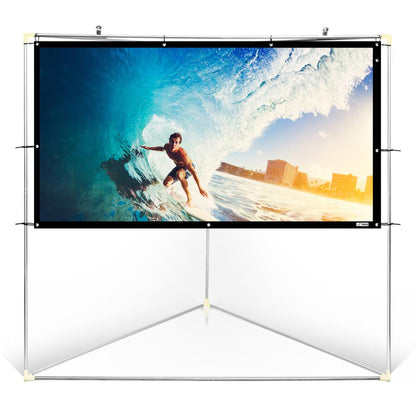 100-inch Outdoor Projector Screen – Foldable, 4K HD, Double-Sided, With Stand & Carry Bag