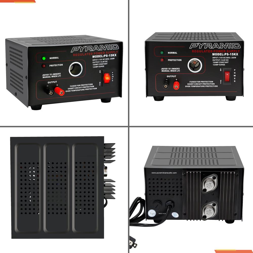 product image number 2 for Pyramid 10 Amp 13.8V Power Supply W/Cig Lighter