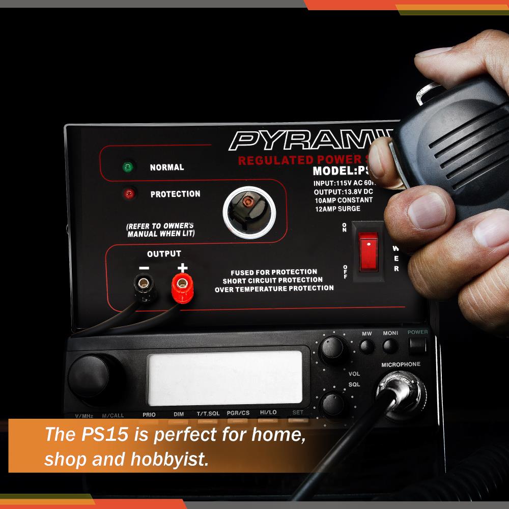 product image number 5 for Pyramid 10 Amp 13.8V Power Supply W/Cig Lighter