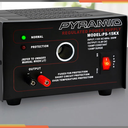 product image number 6 for Pyramid 10 Amp 13.8V Power Supply W/Cig Lighter