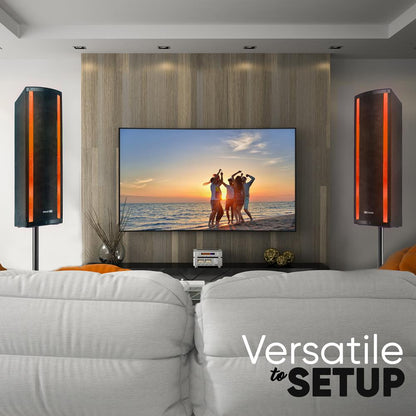 Portable Bluetooth PA Speaker System, 2000W, RGB Lights, Tripod Stand