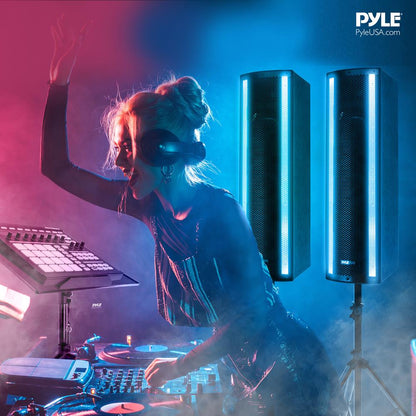 Portable Bluetooth PA Speaker System, 2000W, RGB Lights, Tripod Stand