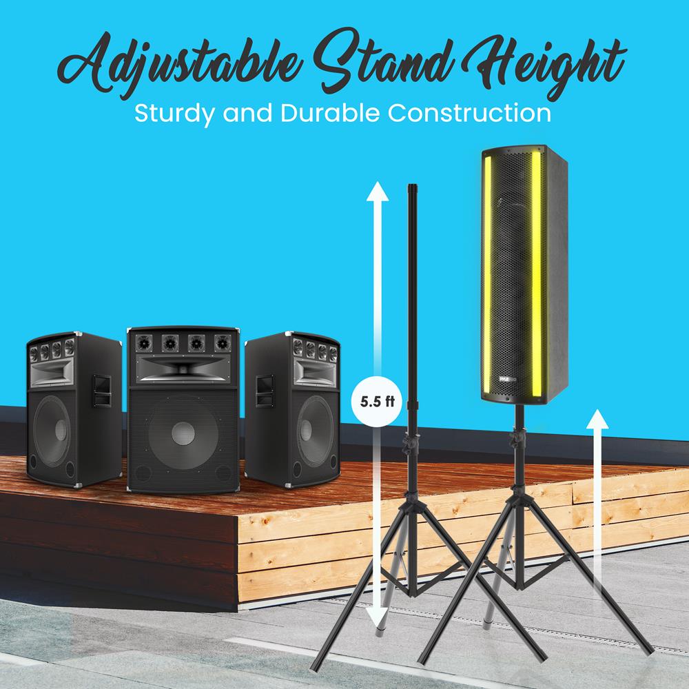 Portable Bluetooth PA Speaker System, 2000W, RGB Lights, Tripod