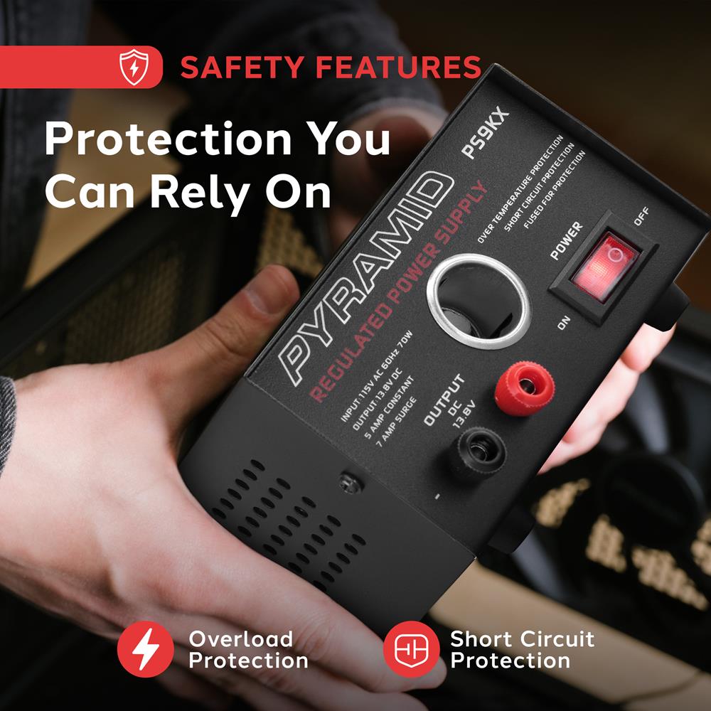 Compact Bench Power Supply 5A Linear Regulated 13.8V DC 115V AC