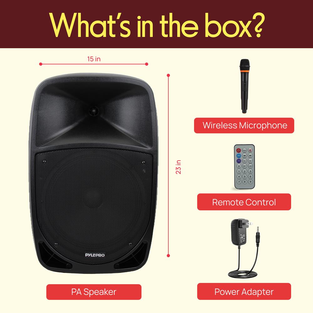 Portable Bluetooth PA Speaker 1200W Rechargeable Battery 12" Subwoofer ...