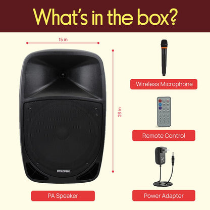 Portable Bluetooth PA Speaker 1200W Rechargeable Battery 12" Subwoofer