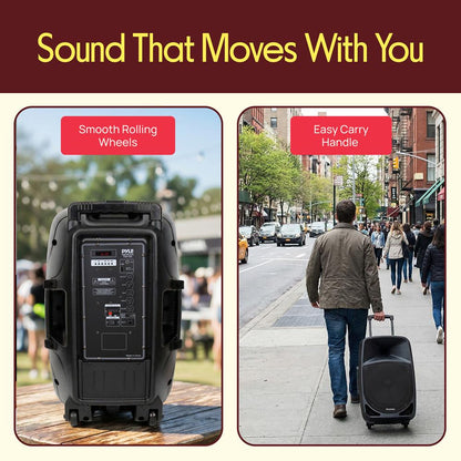 Portable Bluetooth PA Speaker 1200W Rechargeable Battery 12" Subwoofer