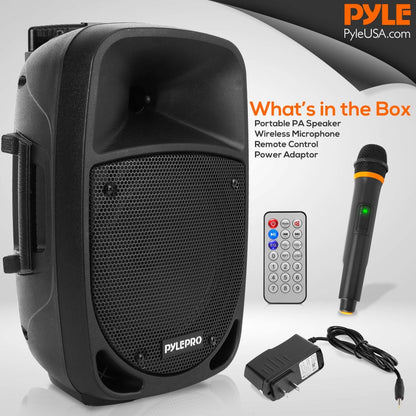 Portable Bluetooth PA Speaker 1200W Rechargeable Battery 12" Subwoofer