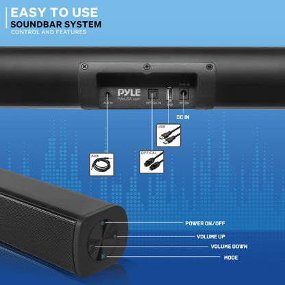 product image number 2 for Pyle Home Theater Bluetooth Soundbar Speaker