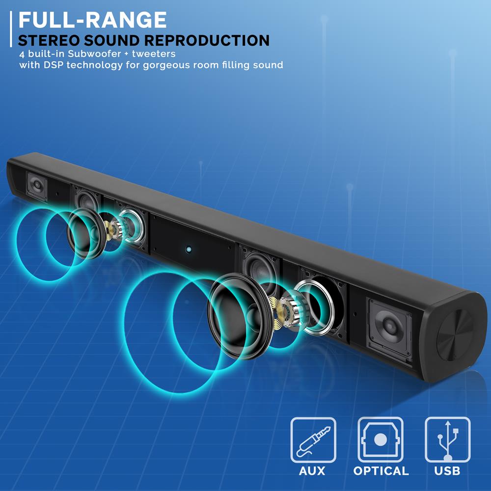product image number 3 for Pyle Home Theater Bluetooth Soundbar Speaker