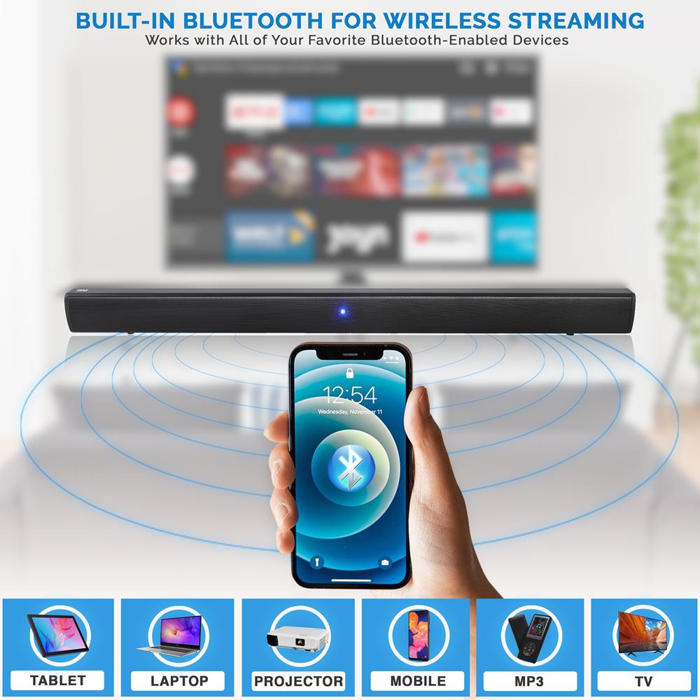 product image number 6 for Pyle Home Theater Bluetooth Soundbar Speaker