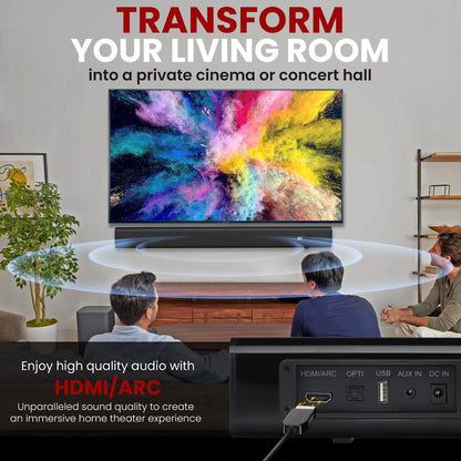 Home Theater Soundbar - Wireless Streaming, HDMI/ARC, Extended Bass