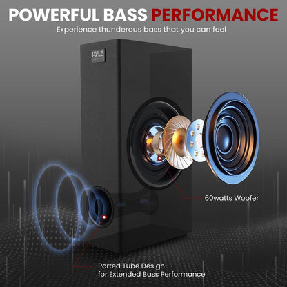 2.1 Tabletop Soundbar System, Bluetooth, Digital Amp, LED Display