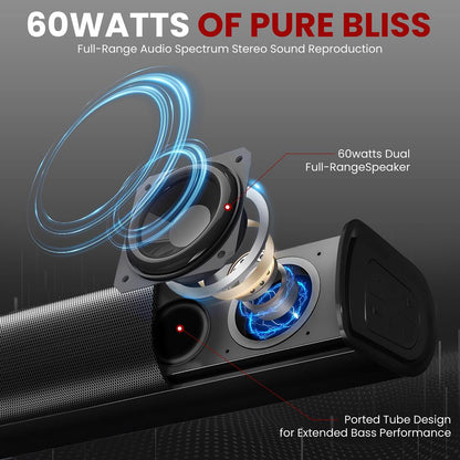 2.1 Tabletop Soundbar System, Bluetooth, Digital Amp, LED Display